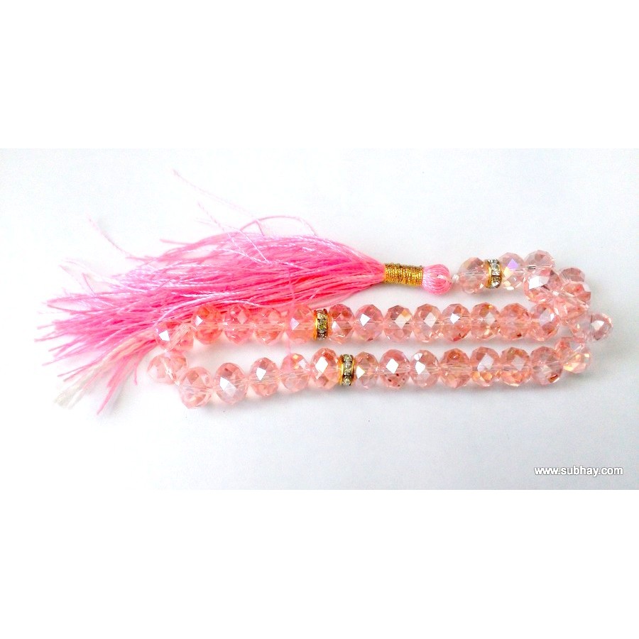 Pink Crystal 33 Beads Tasbih / Zikr Tasbih TS-13